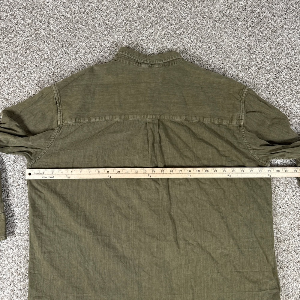 Levis SilverTab Shirt Mens Large Olive Green Relaxed Fit Cotton Button Up Denim - Picture 11 of 12